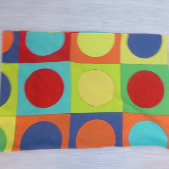 VTG IKEA LUSY PILLOW CASE BIG BRIGHT COLOR CIRCLES - Picture 2 of 6